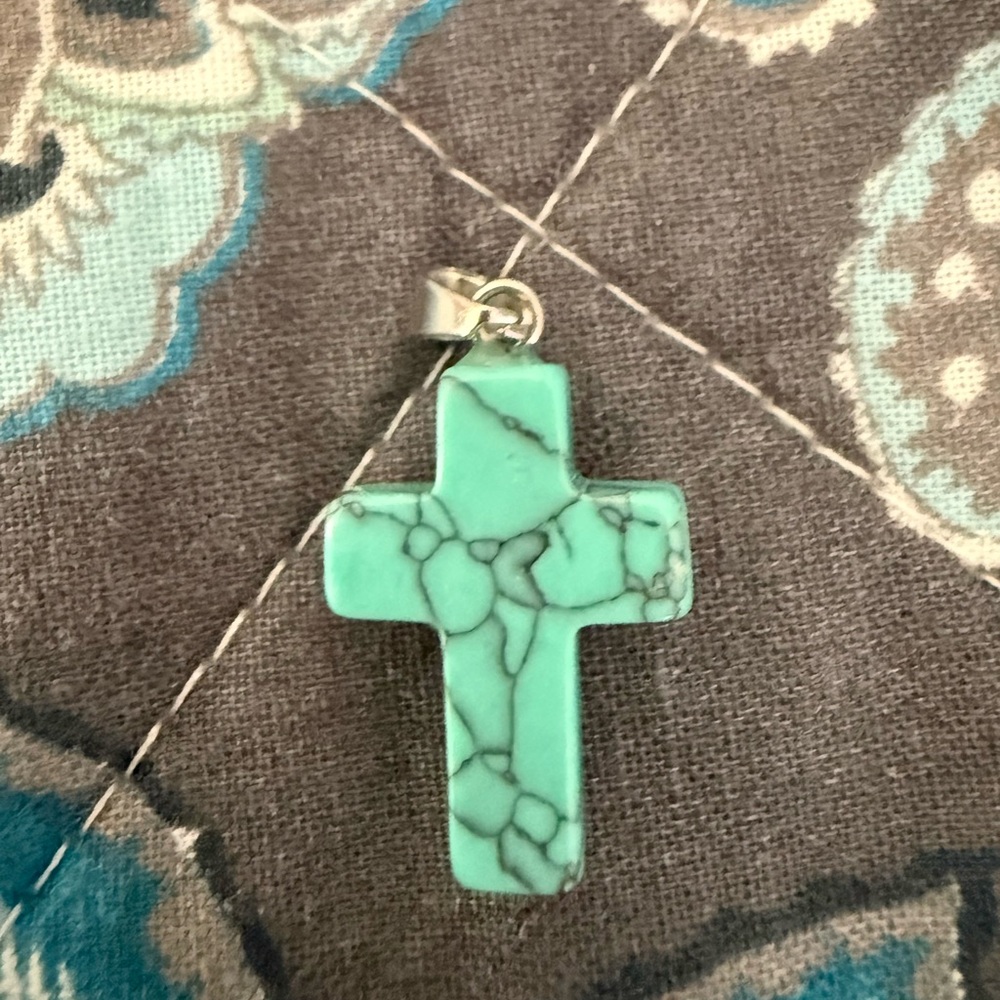 Stone Cross Pendant Necklace